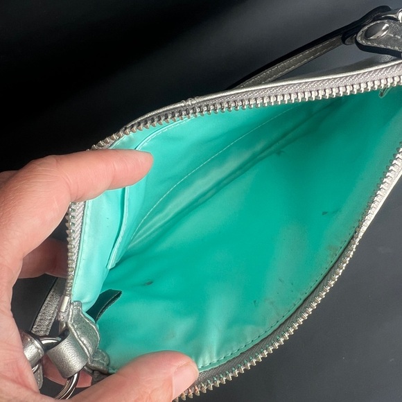 Coach Silver Leather Shoulder Bag - Picture 5 of 11